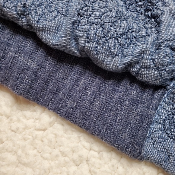 Anthropologie Lilka Floral Embroidered Denim Bomber Jacket Size S - Picture 10 of 14